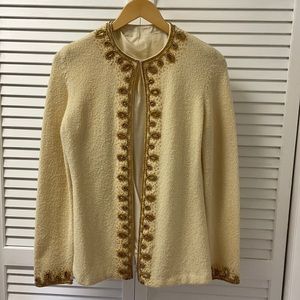 Vintage cardigan w/intricate beading S